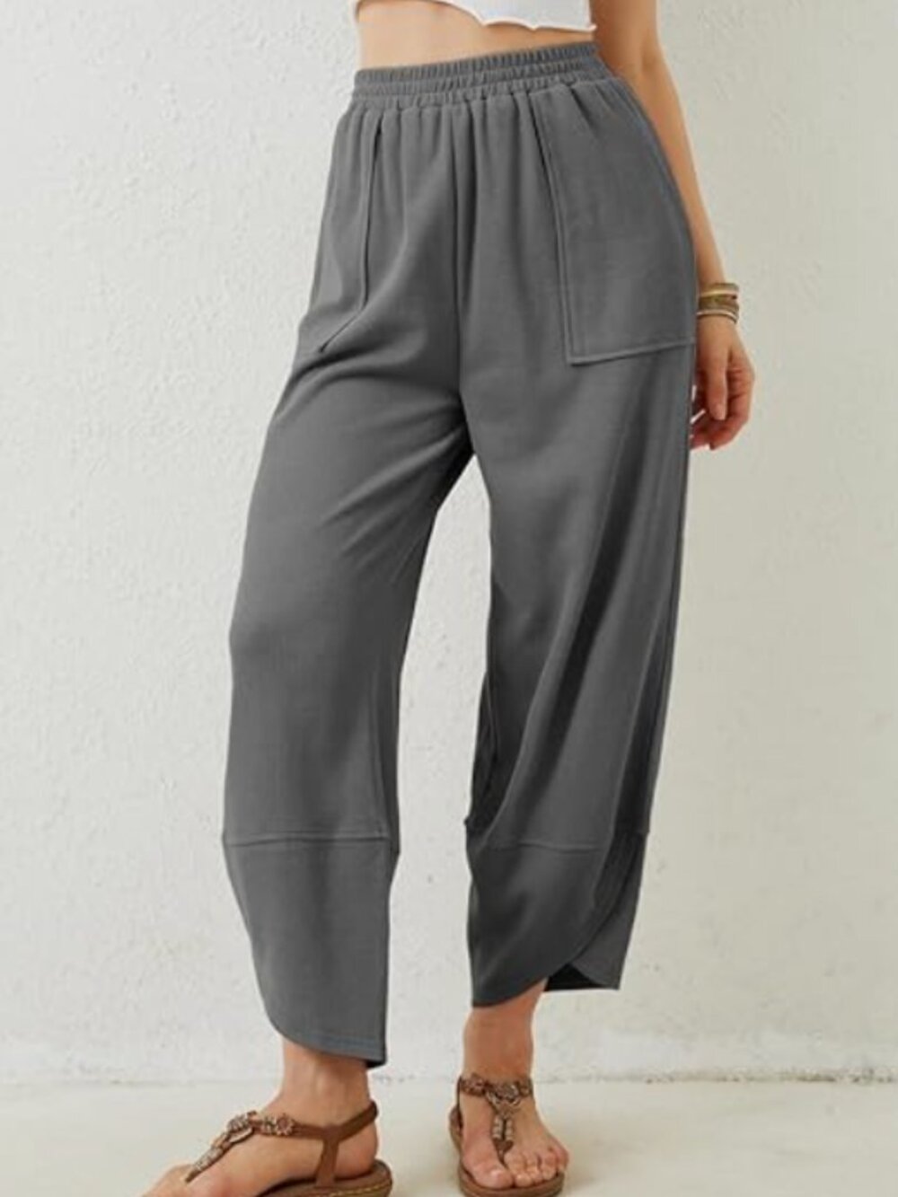Xiaoxuemeng Baggy Wide Leg Pants in Dark Grey, size Medium